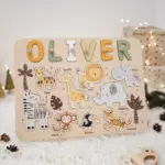safari nursery theme wooden montessori name puzzle final