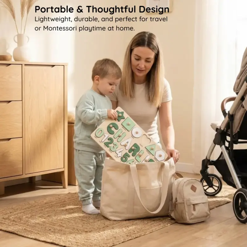 shapes numbers wooden montessori busy board portable thoughtful design