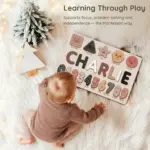 shapes numbers wooden montessori name puzzle learning through play