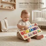 transport wooden montessori name puzzle learning through play
