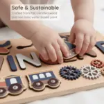 travel adventure wooden montessori busy board safe sustainable