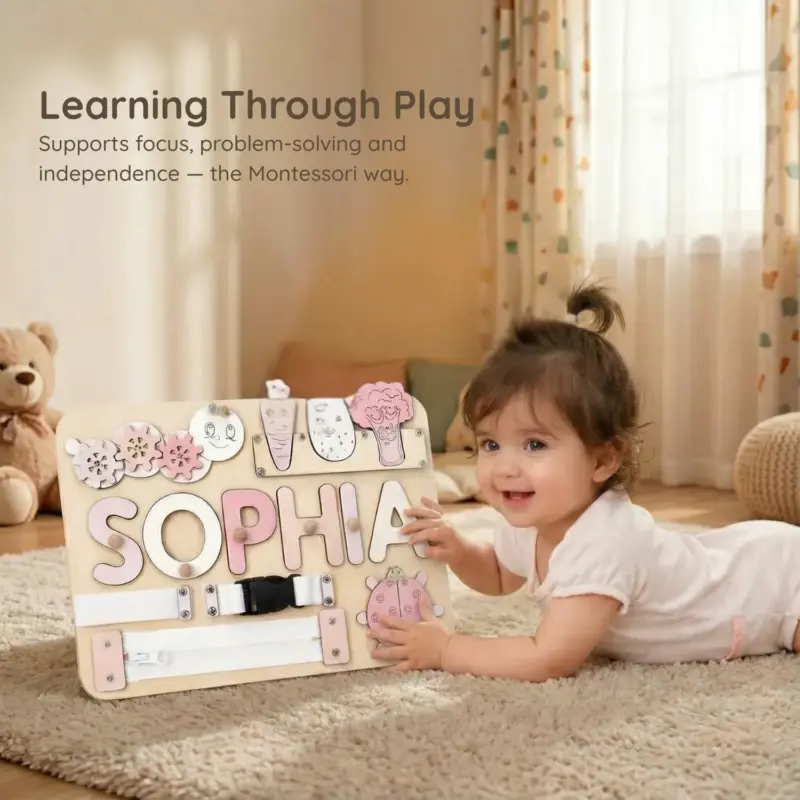 veggie garden wooden montessori busy board learning through play