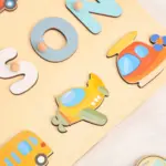 vehicle theme wooden montessori name puzzle 3