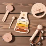 wooden montessori bear instrument set