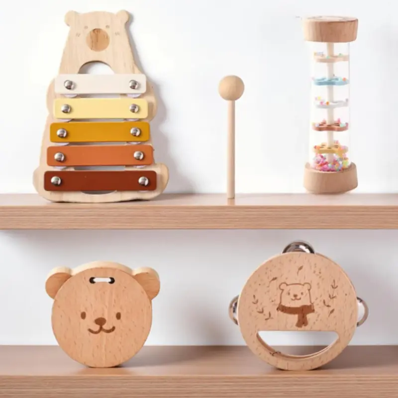 wooden montessori bear instrument set 2