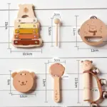 wooden montessori bear instrument set 3