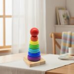 wooden montessori rainbow tower 2
