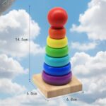 wooden montessori rainbow tower 3
