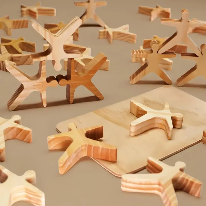 wooden people balance 3