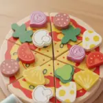 wooden pizza cutting toy