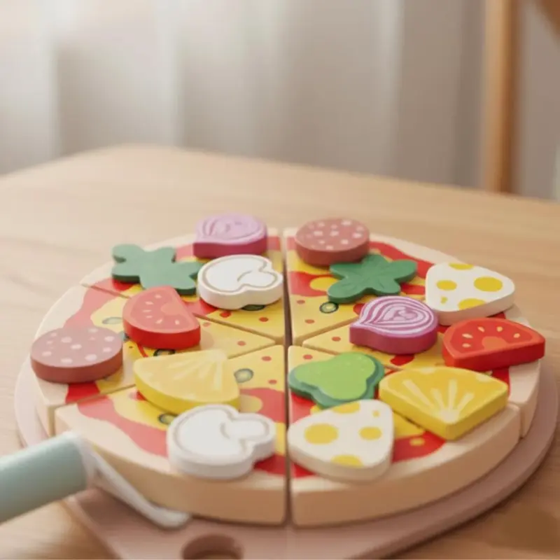 wooden pizza cutting toy 2