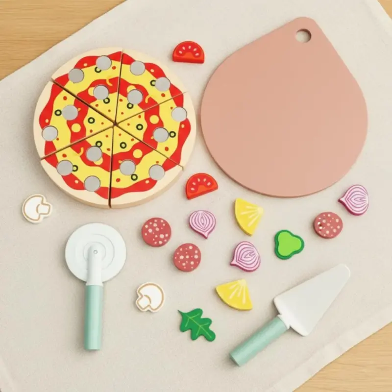 wooden pizza cutting toy 4