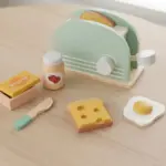 wooden toaster toy set
