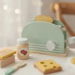 wooden toaster toy set 3