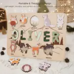 woodland wooden montessori name puzzle portable thoughtful design