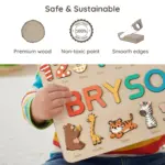 zoo animals wooden montessori name puzzle safe sustainable