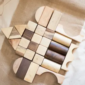 29 piece wooden building block set