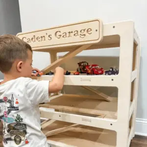 garage toy car display