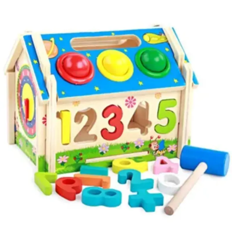 montessori wooden activity house