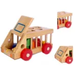 montessori wooden shape sorting truck 2