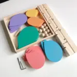 montessori wooden spinning disc tower 2