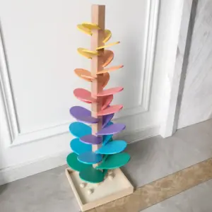 montessori wooden spinning disc tower