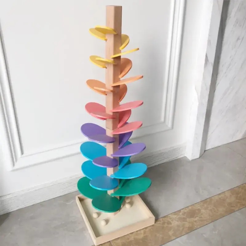 montessori wooden spinning disc tower