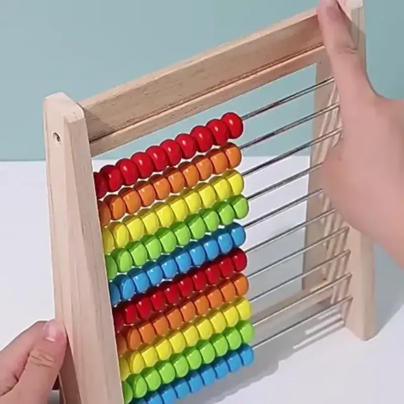 wooden abacus with number cards 2