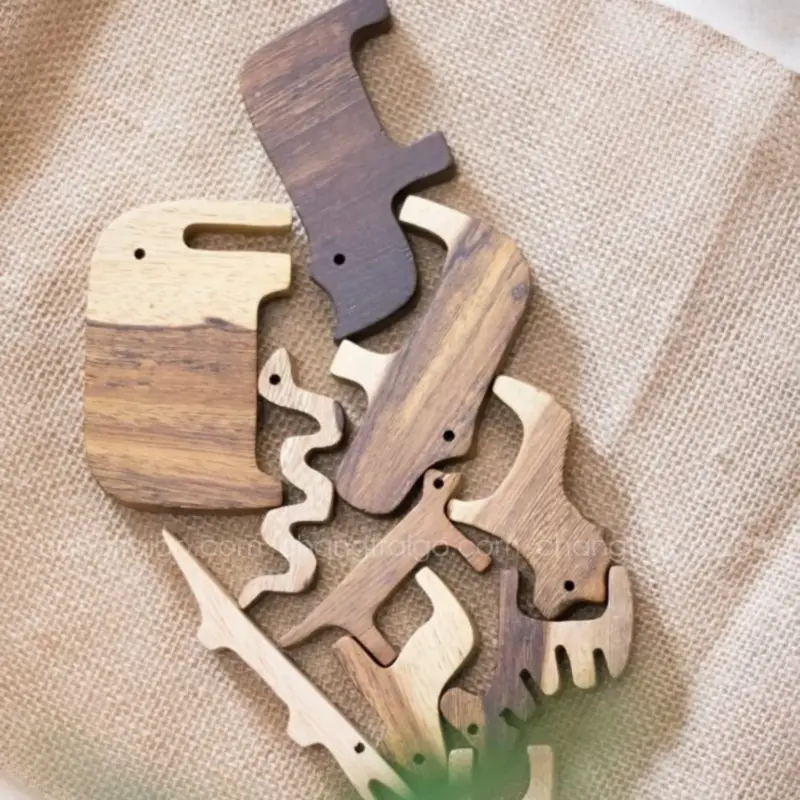 wooden animal balancing set 3