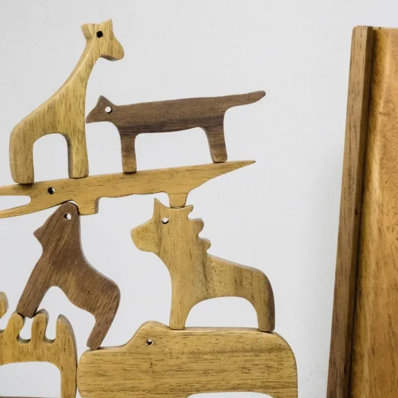 wooden animal balancing set 4