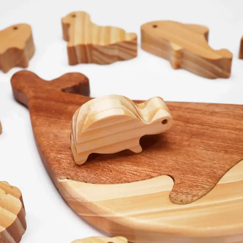 wooden balancing fish stacking toy 5