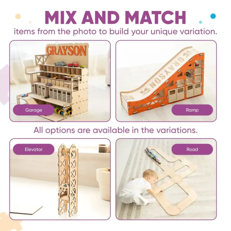 wooden car garage with ramp 5