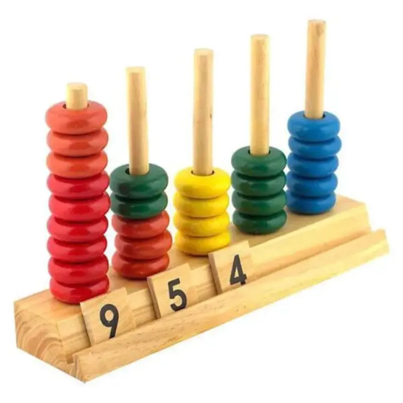 wooden counting rings math toy 4