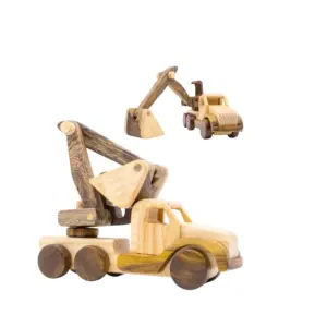 wooden excavator toy