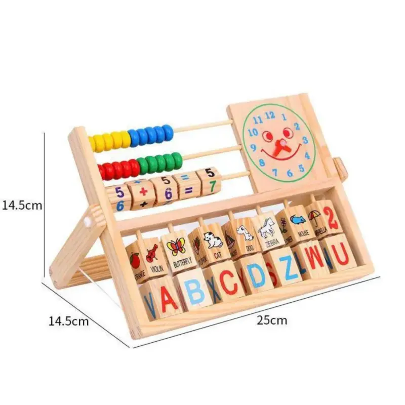 wooden math alphabet clock board