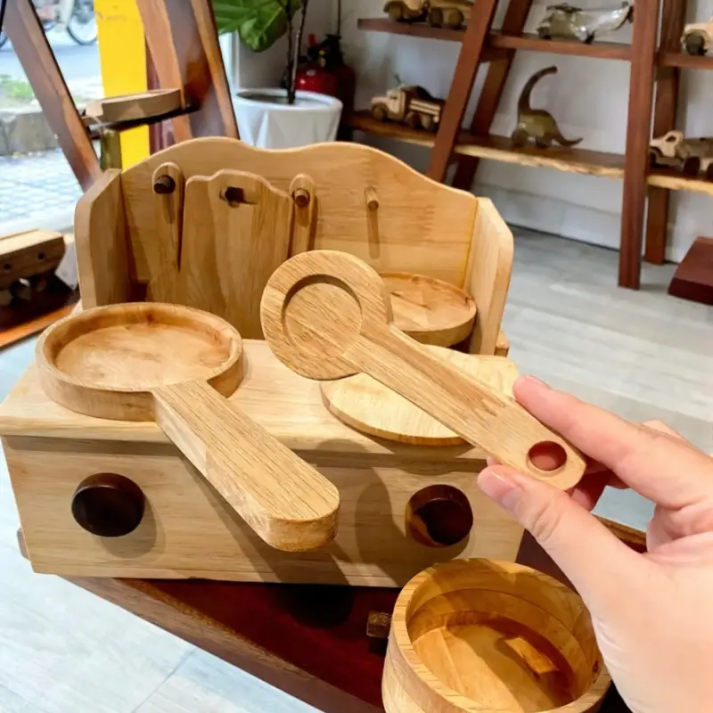 wooden montessori play kitchen set 2