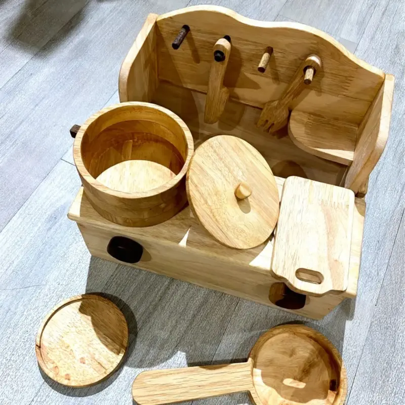 wooden montessori play kitchen set 3