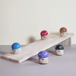 wooden mushroom walking slide toy set with 5 pieces 3