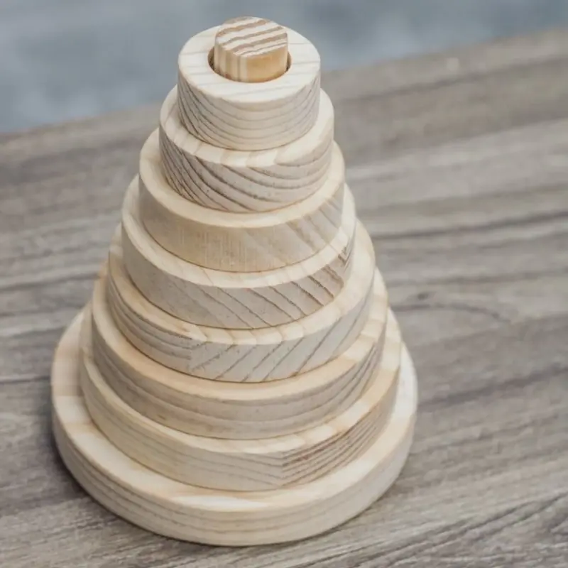 wooden pyramid building blocks toys 2