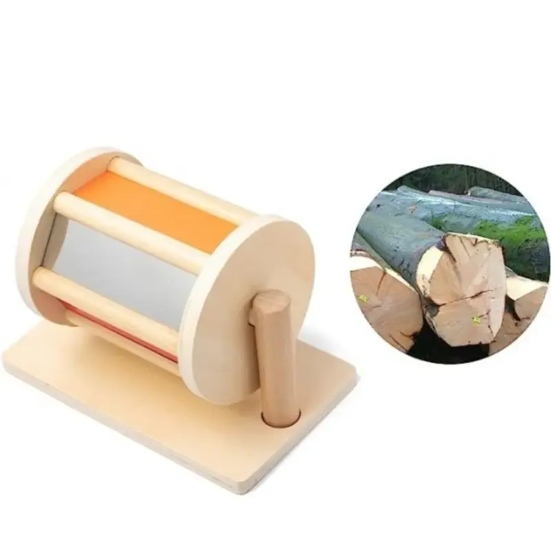 wooden rotating drum toy material