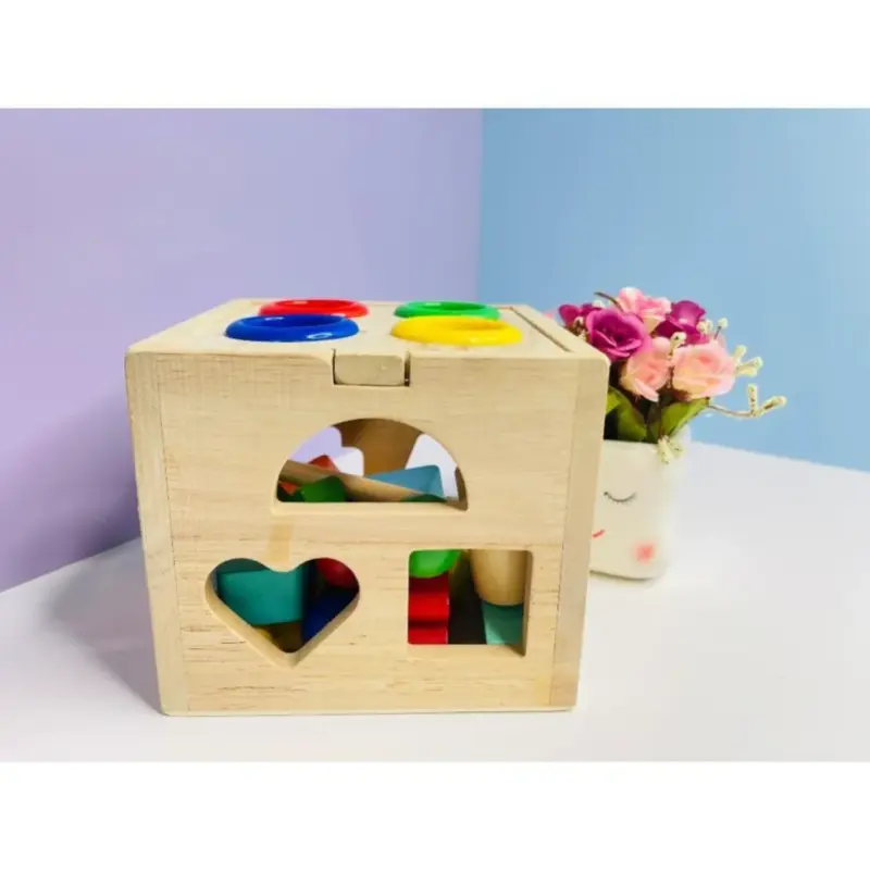 wooden shape sorter hammer toy 3