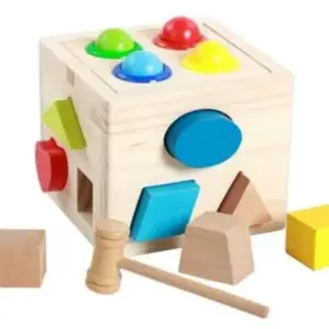 wooden shape sorter hammer toy