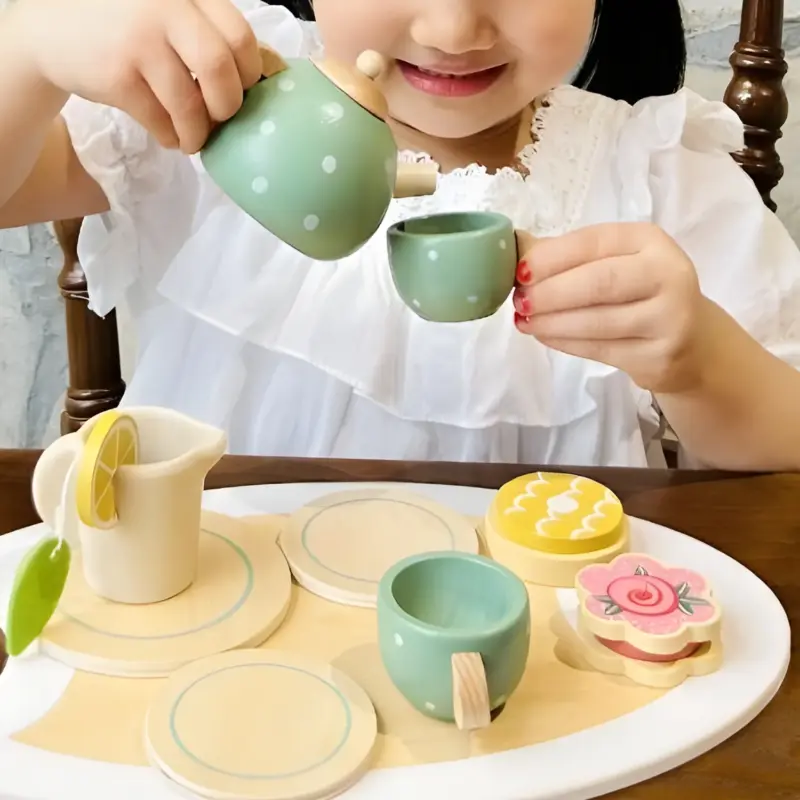 wooden tea party toy set 2