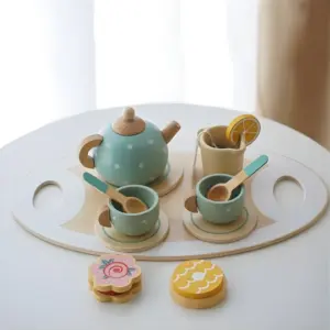 wooden tea party toy set