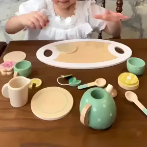 wooden tea party toy set 4