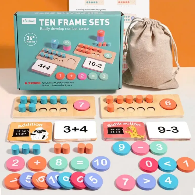 wooden ten frame math set 3