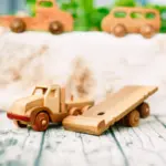 wooden tractor truck toy 2