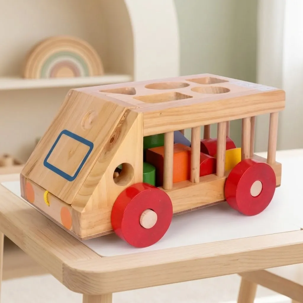 wooden shape sorting truck 1a