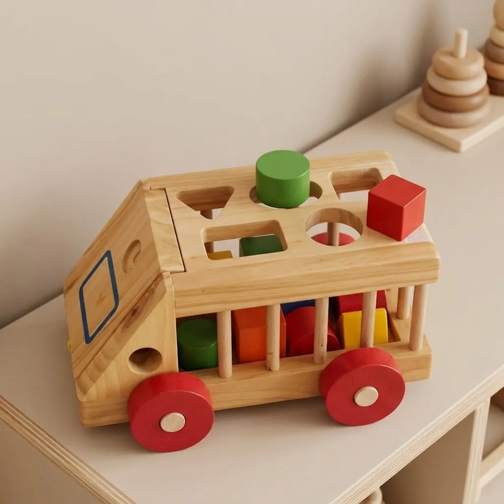 wooden shape sorting truck 1b