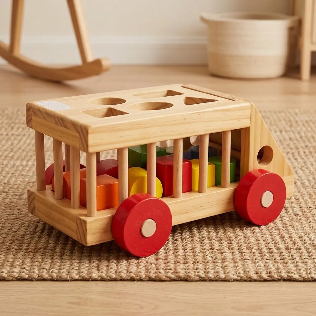 wooden shape sorting truck 1c